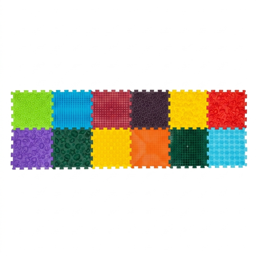 Senzomotorický masážny koberec Puzzle "Mega Mix" 12 prvkov
