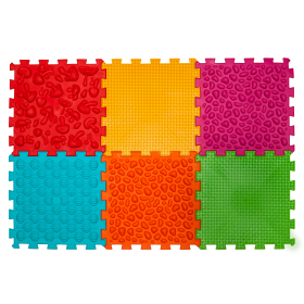 Masážna podložka „Ortek Mix Puzzle“ 6 prvkov Mäkká