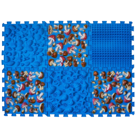 Masážna ortopedická podložka Puzzle "Mix" 6 prvkov Modrá houba