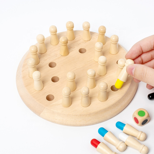 Mentálne šachy na rozvoj pamäti a pozornosti Drevená Montessori hračka 