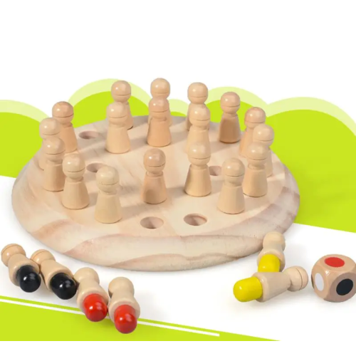 Mentálne šachy na rozvoj pamäti a pozornosti Drevená Montessori hračka 