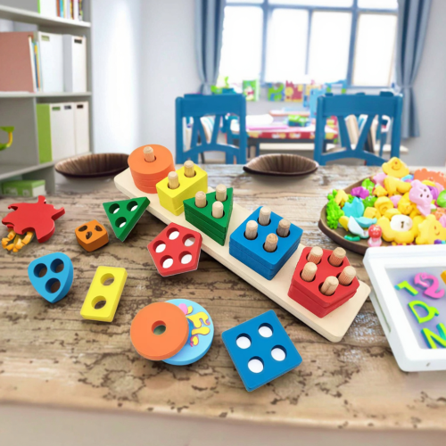 Drevená Montessori vkladačka Tvary 