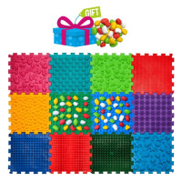 Masážna podložka Ortek Mix Puzzle, 12 dielov + modul Kamene