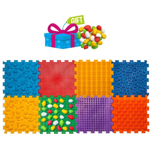 Masážna podložka Ortek Mix Puzzle, 8 dielov + modul Kamene