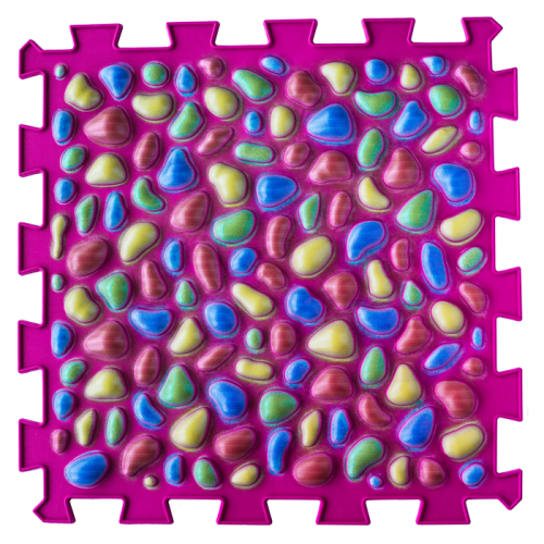 Masážna ortopedická podložka Puzzle "Mix" 6 prvkov Ružový kamienok
