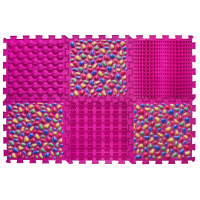 Masážna ortopedická podložka Puzzle "Mix" 6 prvkov Ružový kamienok