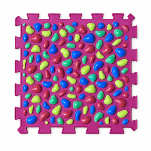 Masážna ortopedická podložka Puzzle "Mix" 6 prvkov Ružový kamienok