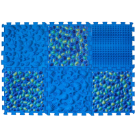 Masážna ortopedická podložka Puzzle "Mix" 6 prvkov Modrý kamienok