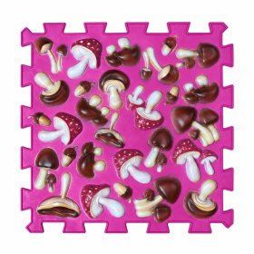 Masážna podložka Puzzle Ortek Huby Farebné Ružové 1 modul