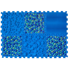 Masážna ortopedická podložka Puzzle "Mix" 6 prvkov Modrý kamienok