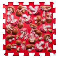 Masážna podložka Puzzle Ortek Huby Farebné Červené 1 modul