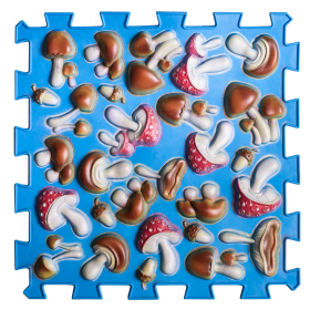 Masážna podložka Puzzle Ortek Huby Farebné Modré 1 modul