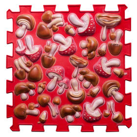 Masážna podložka Puzzle Ortek Huby Farebné Červené 1 modul