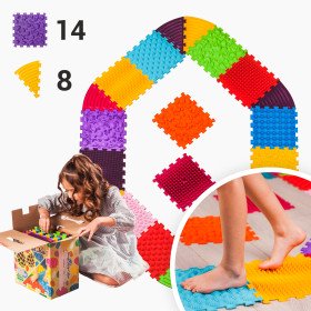 Masážna podložka Ortek Puzzle 14 prvkov + 8 trojuholníkov