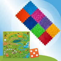 Masážna ortopedická podložka Puzzle "Mix" 8 prvkov + Hra Lesné dobrodružstvá