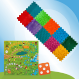 Masážna ortopedická podložka Puzzle "Mix" 10 prvkov + Hra Lesné dobrodružstvá