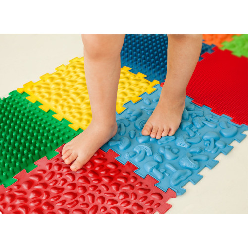 Masážna ortopedická podložka Puzzle "Mix" 10 prvkov + Hra Lesné dobrodružstvá DARČEK 