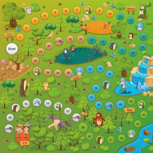 Masážna ortopedická podložka Puzzle "Mix" 10 prvkov + Hra Lesné dobrodružstvá DARČEK 