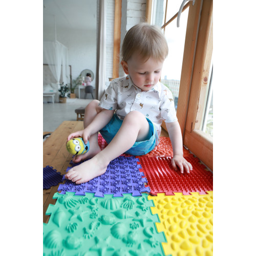 Senzomotorický masážny koberec Puzzle "Mega Mix" 16 prvkov