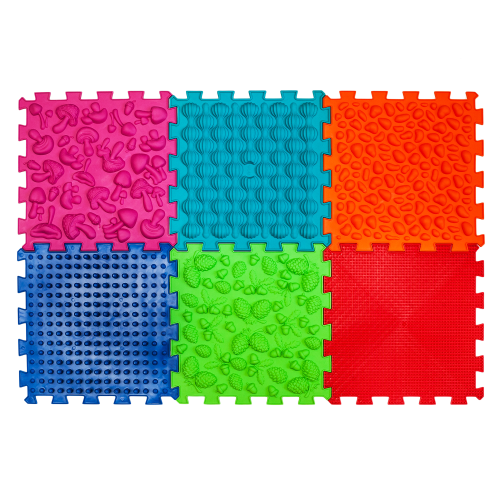 Ortopedický koberec pre deti Puzzle "Mix" 6 prvkov