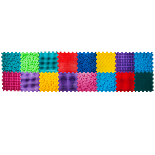 Senzomotorický masážny koberec Puzzle "Mega Mix" 16 prvkov