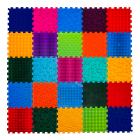 Masážna ortopedická podložka Puzzle "Mix" 25 prvkov Fyzioterapie psů