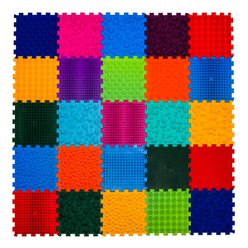 Masážna ortopedická podložka Puzzle "Mix" 25 prvkov