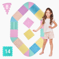 Masážna podložka Ortek Mega Mix Puzzle 14 dielov + 8 sektorov PASTEL