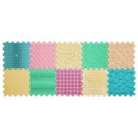 Masážna podložka Puzzle Mix Pastel 10 prvkov